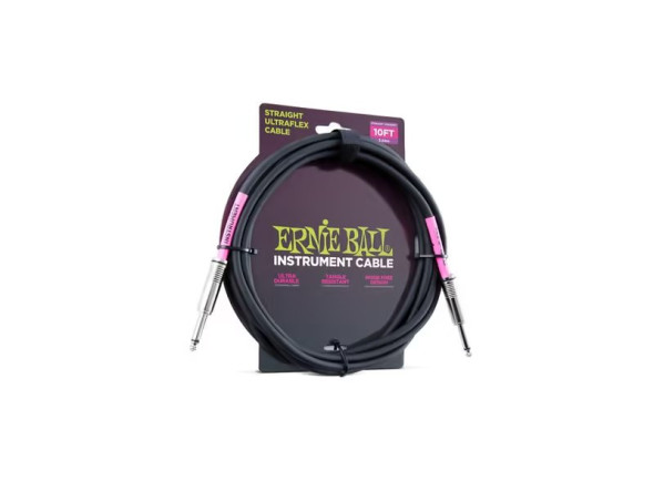 Ernie Ball Ultraflex Jack-jack Preto 2.5 M Ernie Ball Ultraflex Jack-jack Preto 2.5 M